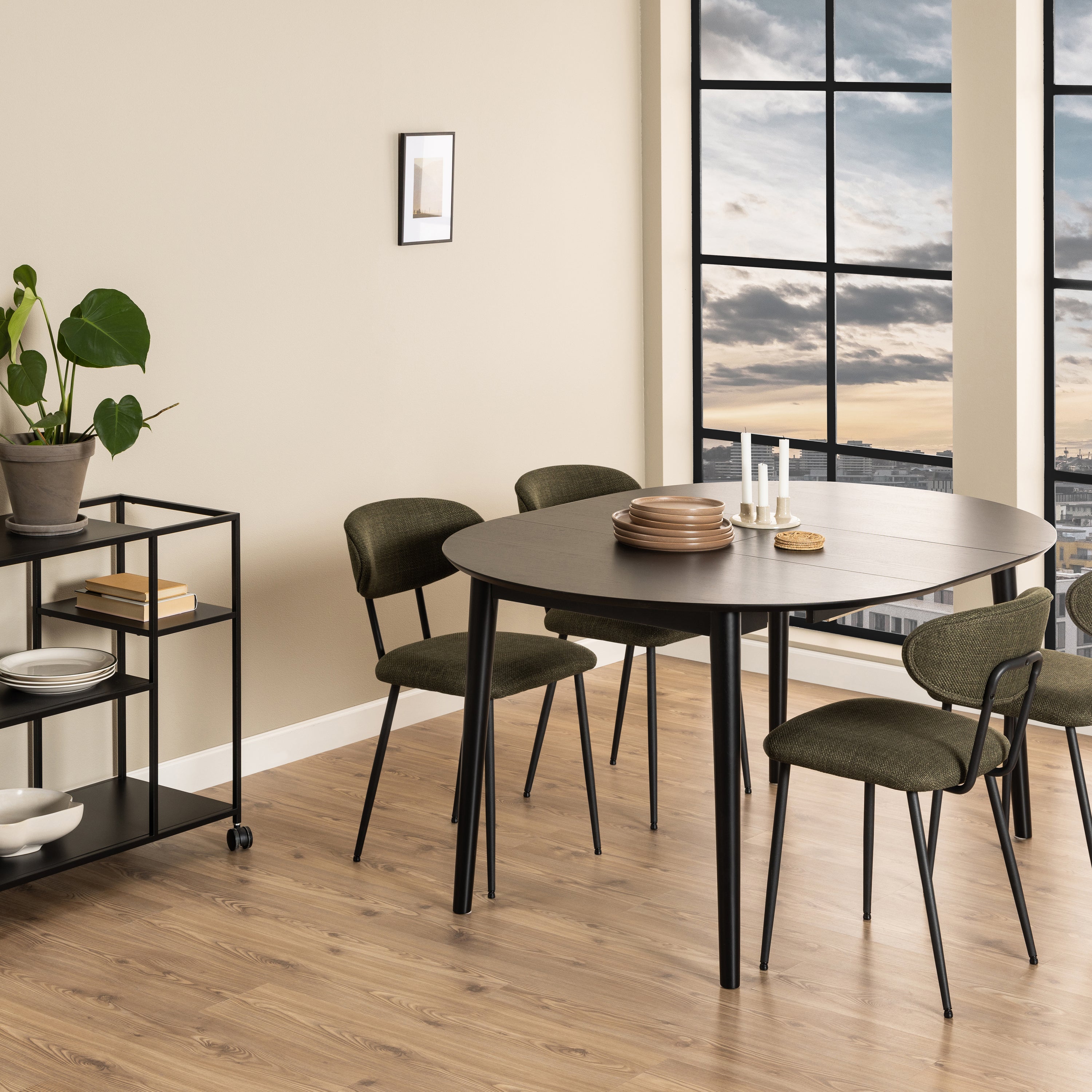 by fonQ Evolve Eettafel Uitschuifbaar - Ã 115 cm - Zwart