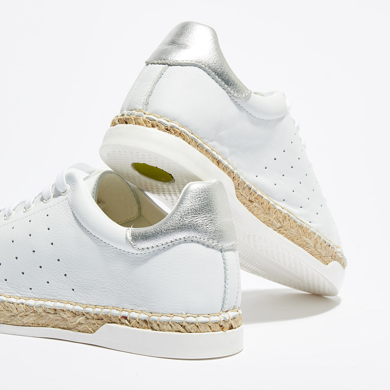 Canal Saint Martin Baskets espadrilles en Cuir Lancry blanc/argenté