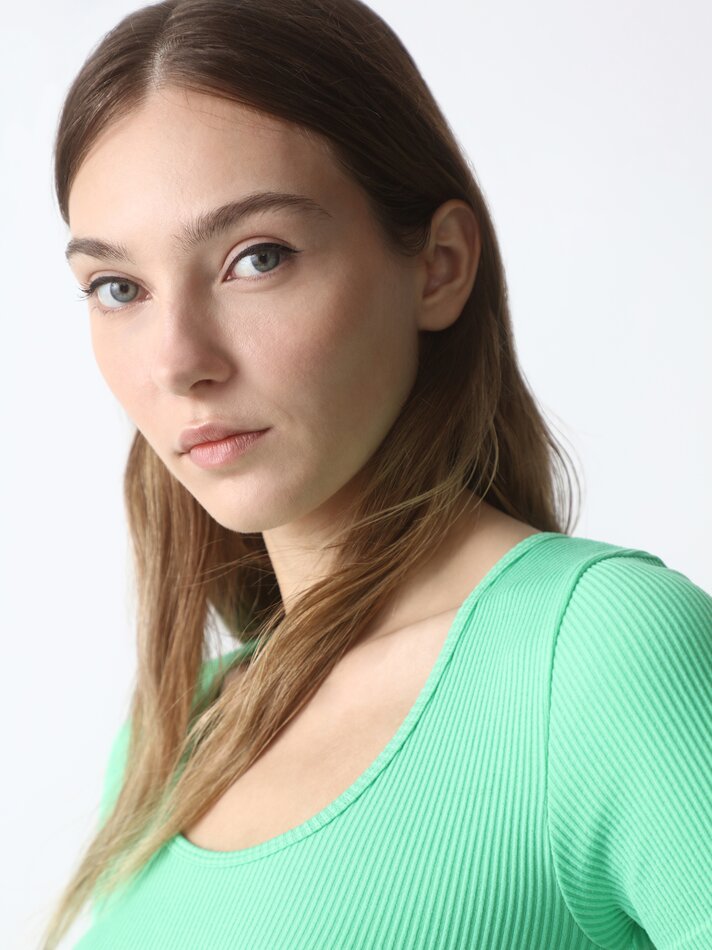 Camiseta cropped sem costura - Verde Fluorescente