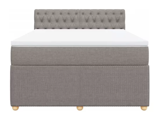 Sommier à lattes de lit avec matelas Taupe 140x190 cm Tissu