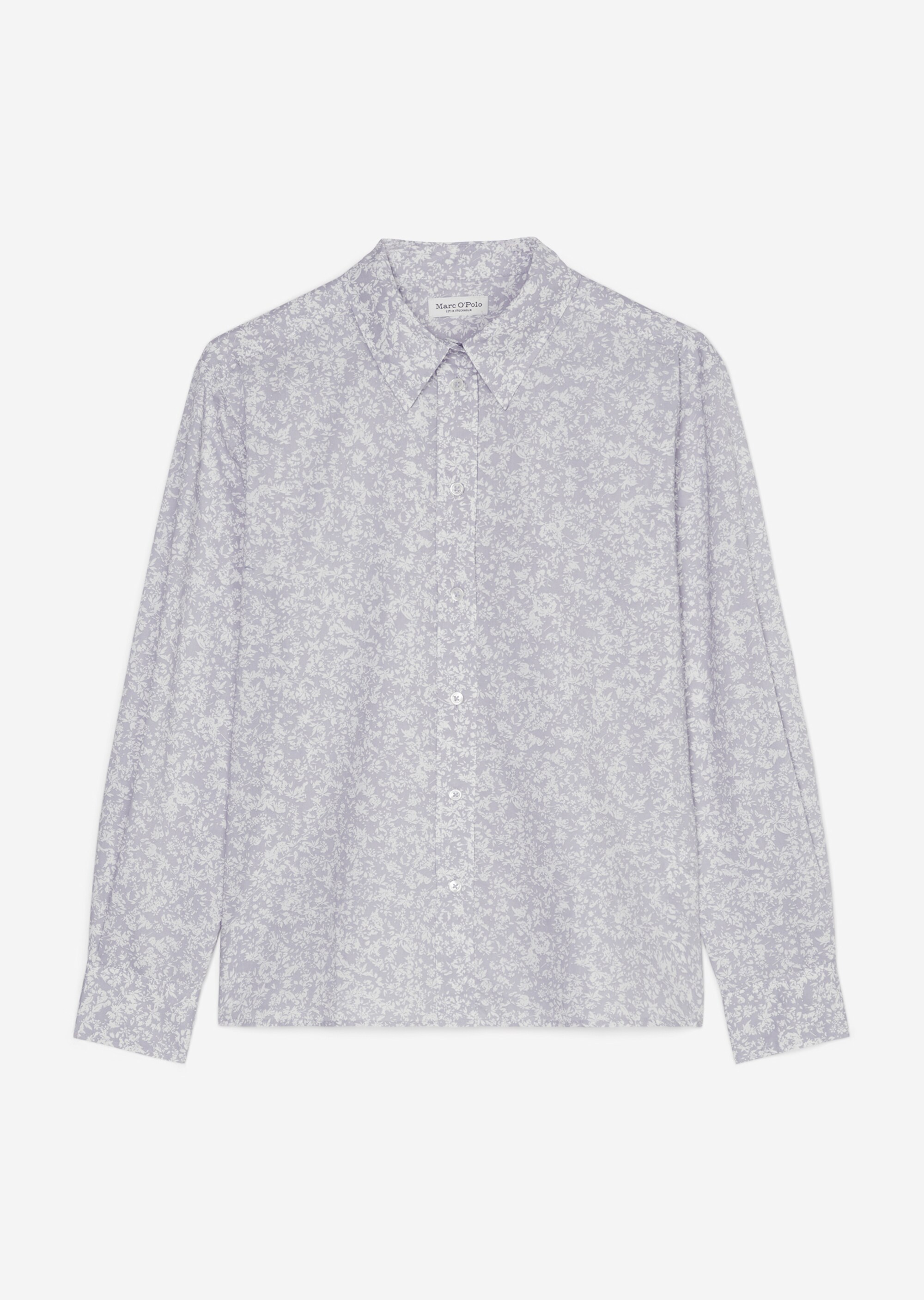 Ausgestellte Bluse mit Allover-Print aus Papertouch-Popeline