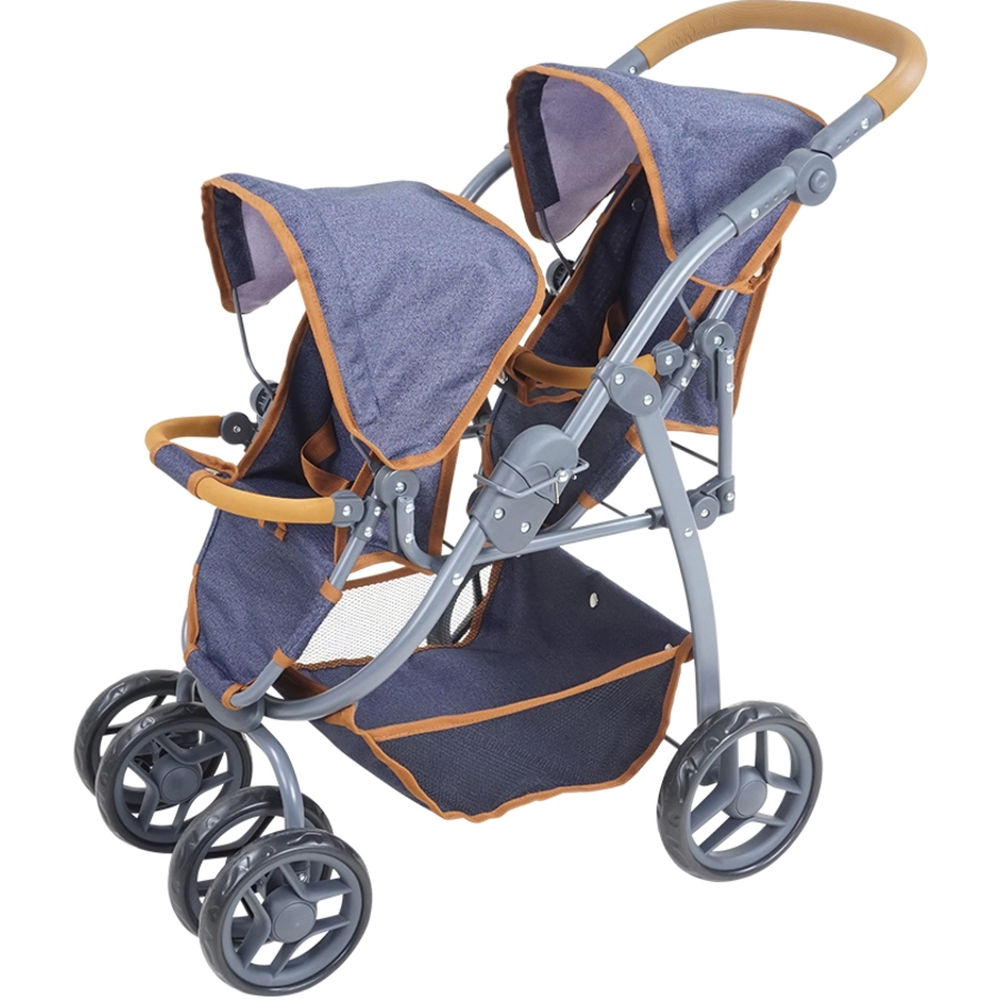knorr toys® Zwillingspuppenwagen Milo - dark blue blau