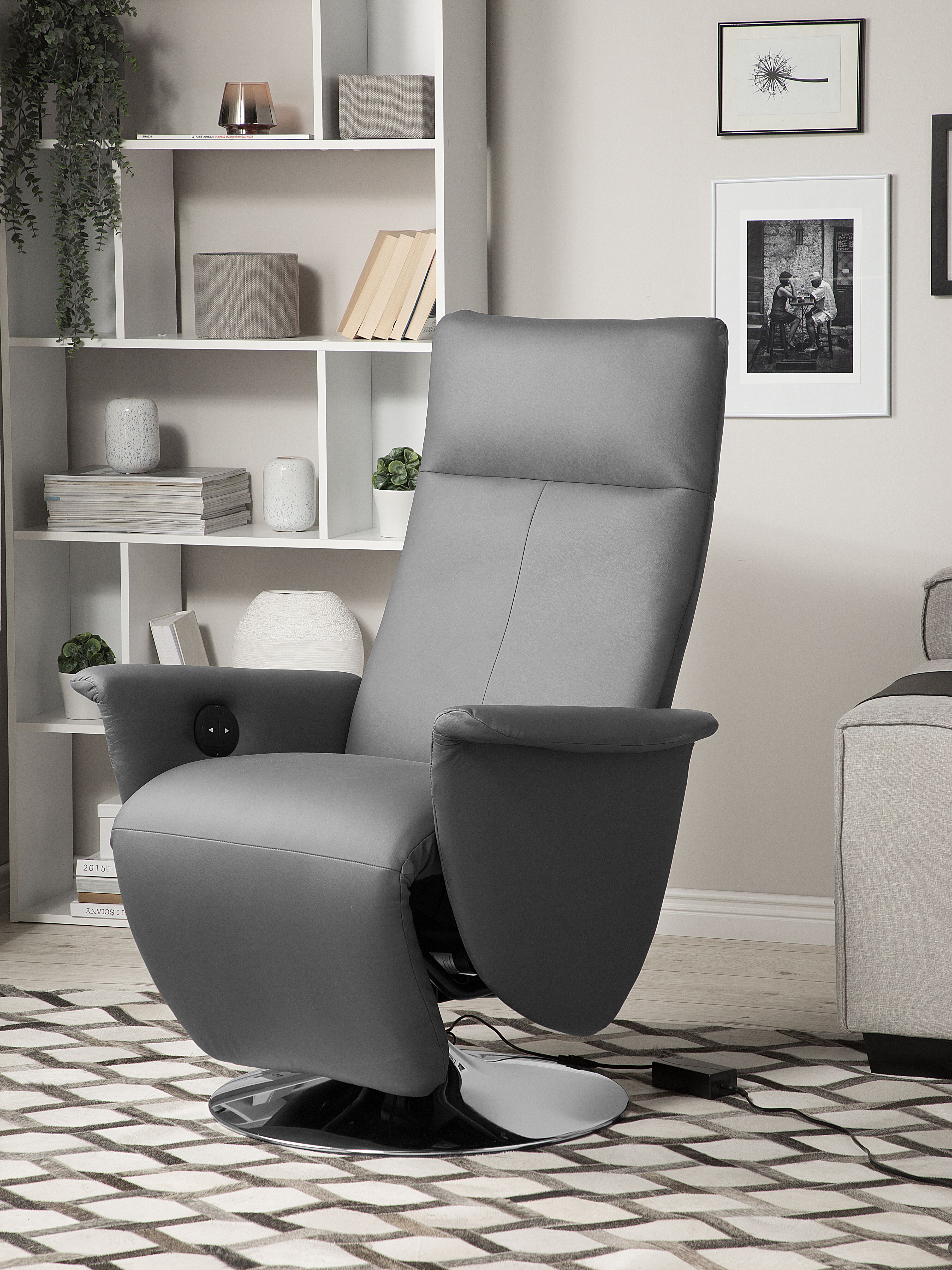 Relaxfauteuil PRIME inclusief voetensteun Kunstleer Grijs