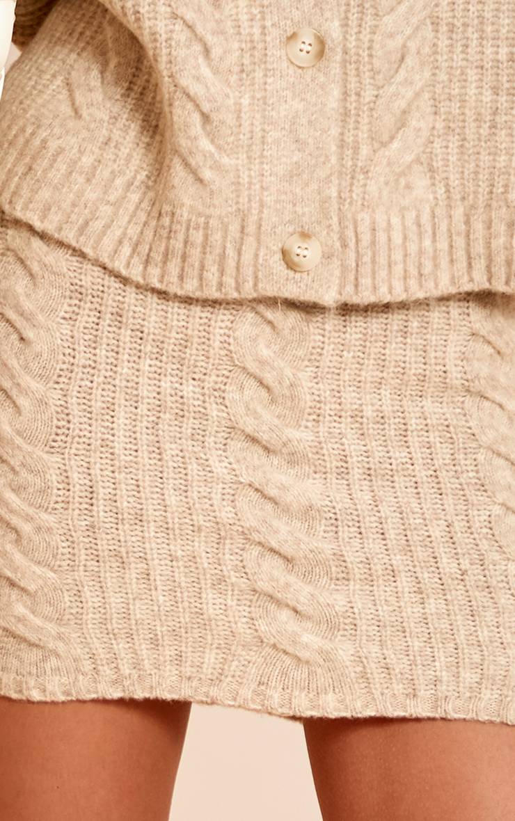 Gris Pierre Mini-jupe En Maille Torsadée