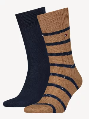 Pacote com 2 pares de meias clássicas listradas