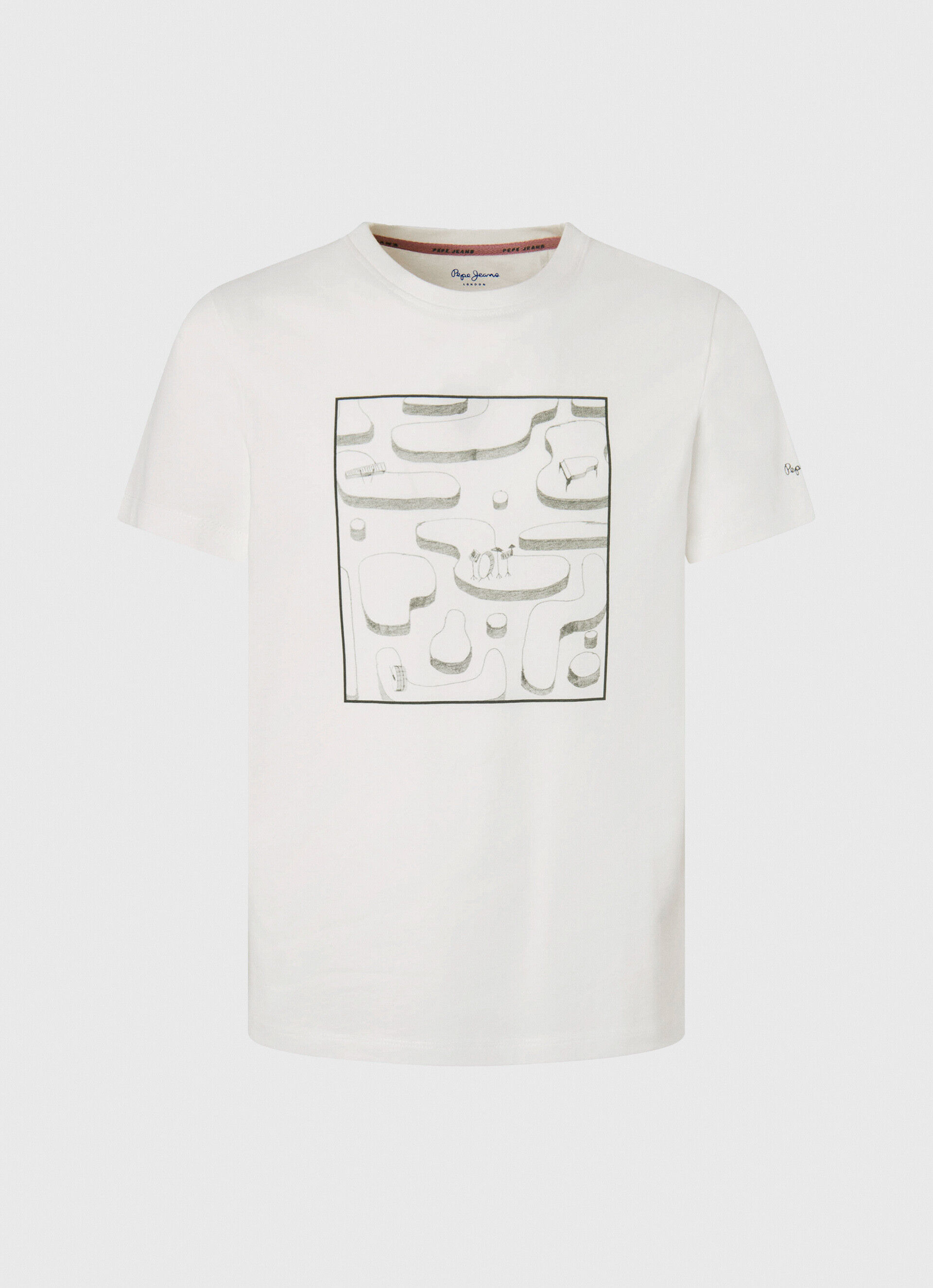 Camiseta de algodão com foto - branca