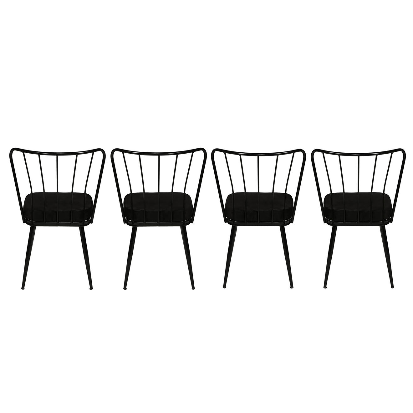 Homitis 4 Chaises Yildiz noires - 43x82x42 cm