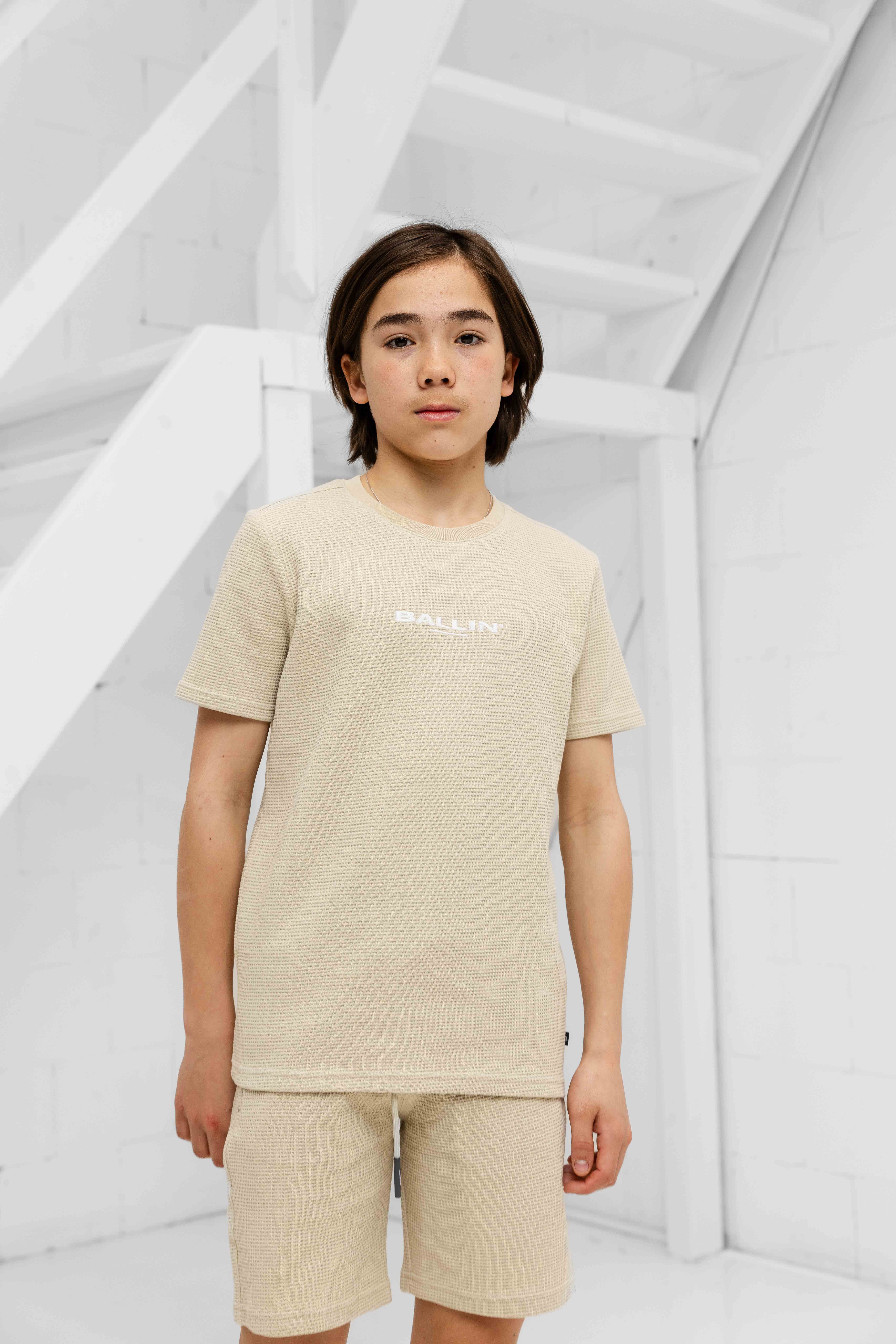 Ballin Amsterdam Waffle Embroidery Zomerset Kids Beige