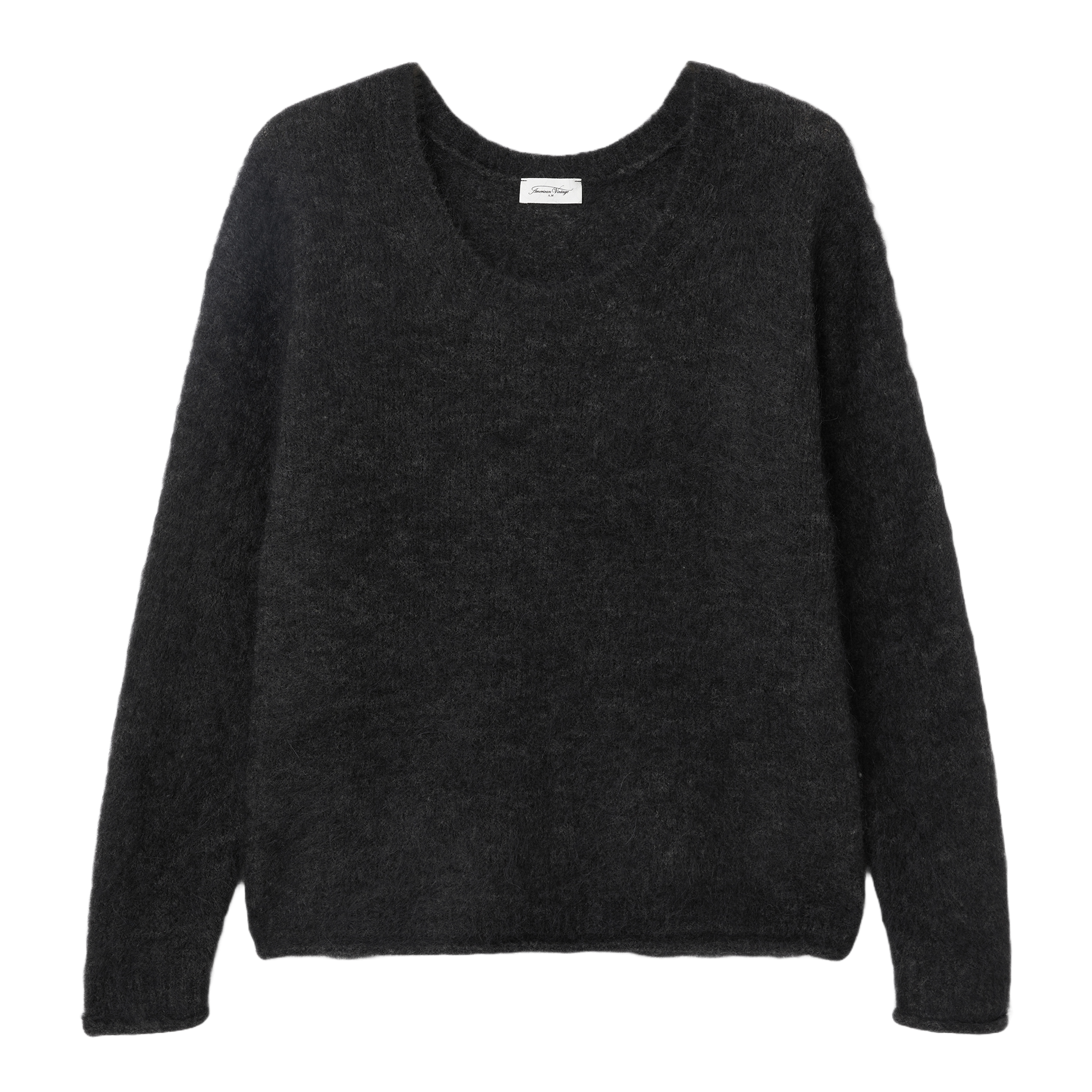 NUNY - Pull col V en laine mélangée | Gris