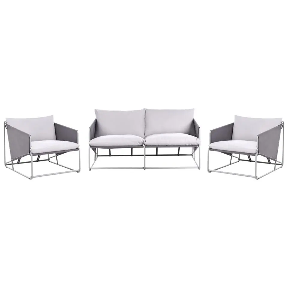 PONTE - Loungeset 4-zits - Grijs - Staal