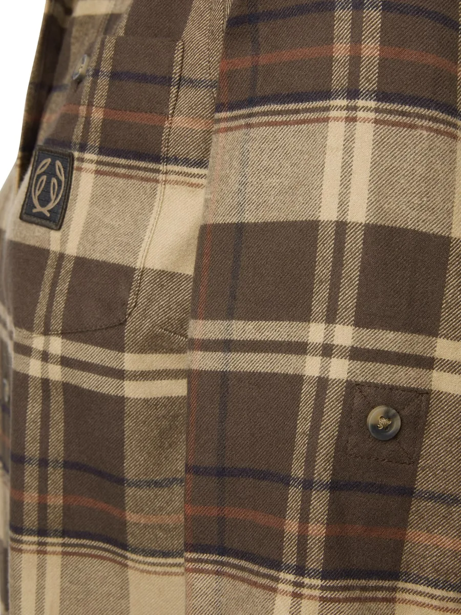 Chevalier Heron Flannel Shirt Women Soil Brown Checked