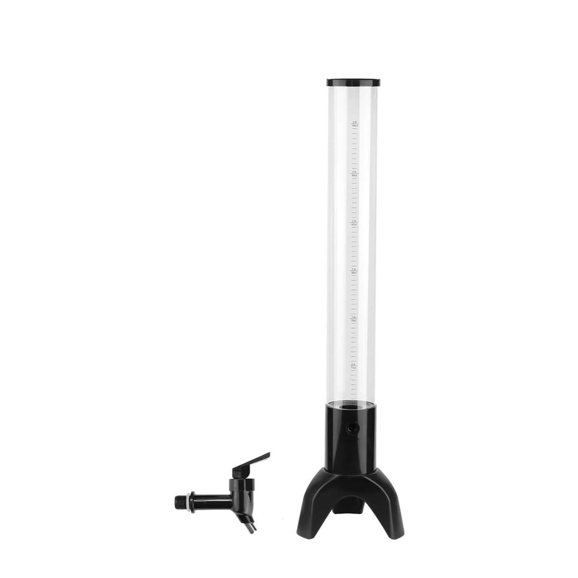 (3l) 81.5cm Getränke Spender Party Tower mit Zapfhahn Turm Trinksäule Dispenser für Bier / Wasser / Fruchtsaft / Ice Tea - Transparent