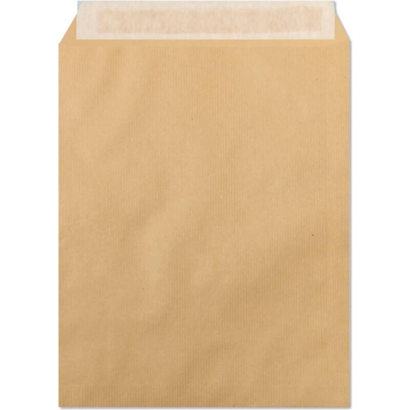 Paquet de 50 Pochettes Kraft Milleraies Brun 24-260x330 mm - Auto-Adhésives - 90g/m2 - Brun