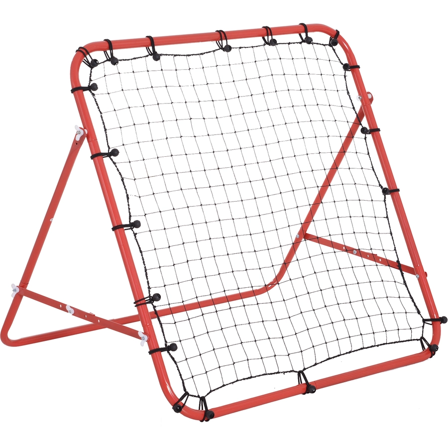 HOMCOM Fußball Rebounder mit verstellbaren Winkeln rot