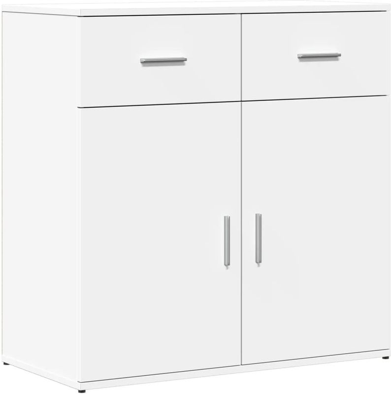 vidaXL - Dressoirs - Wit - Bewerkt Hout - Set van 2