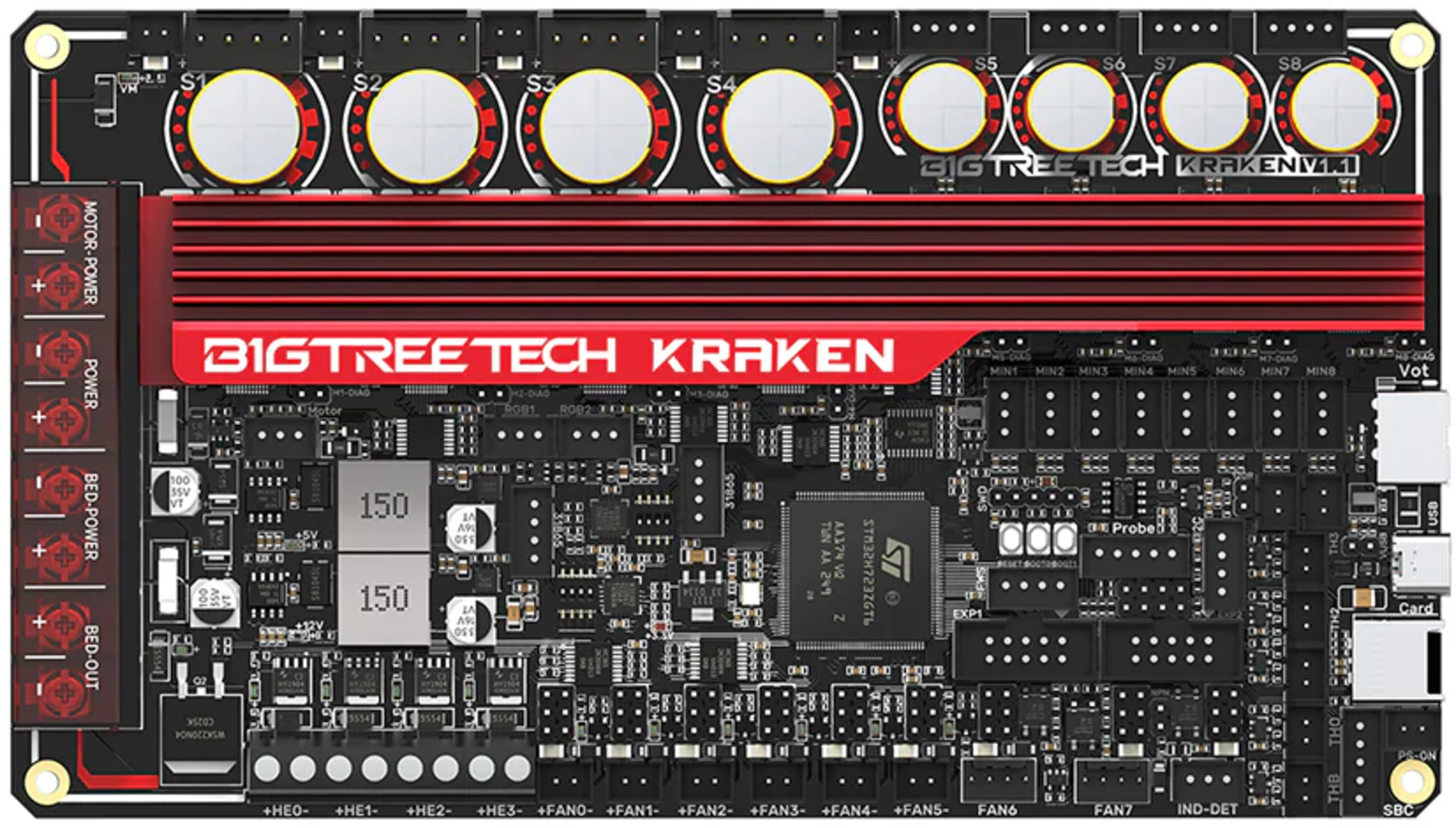 BIGTREETECH  Kraken V1.1    Leistungsstarke 32 Bit Hauptplatine für Großraumdrucker