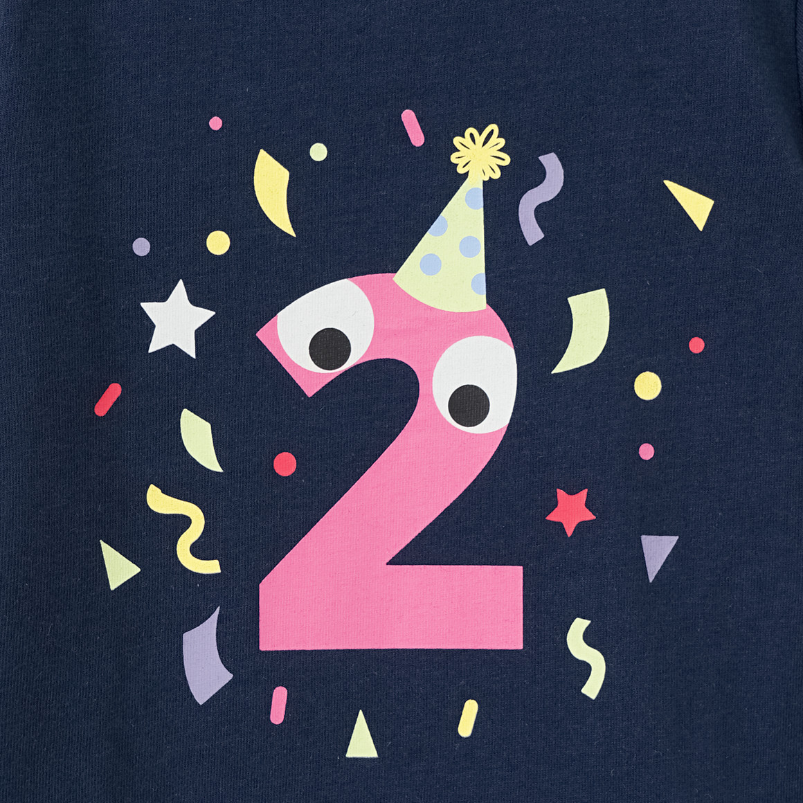 Topolino Mädchen T-Shirt mit Geburtstagszahl 2 dunkelblau