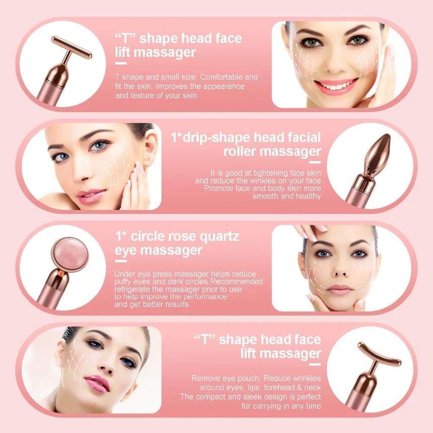 Beautyronics - Elektrische gezichtsmassager met verwisselbare kop