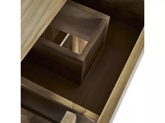 Meuble de salle de bain en teck massif 145 cm