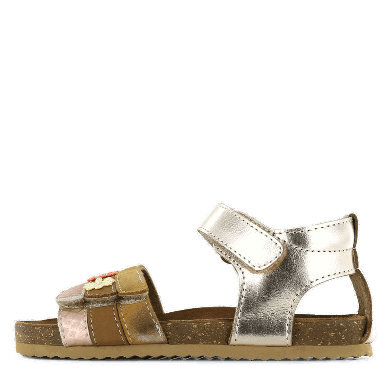 Shoesme goldene Sandale mit Blume