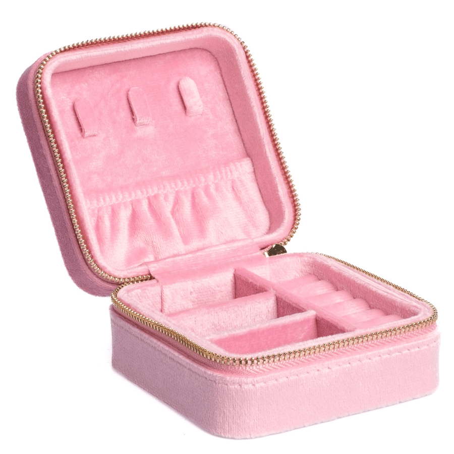 DARK Velvet Jewellery Box Mini Pale Pink