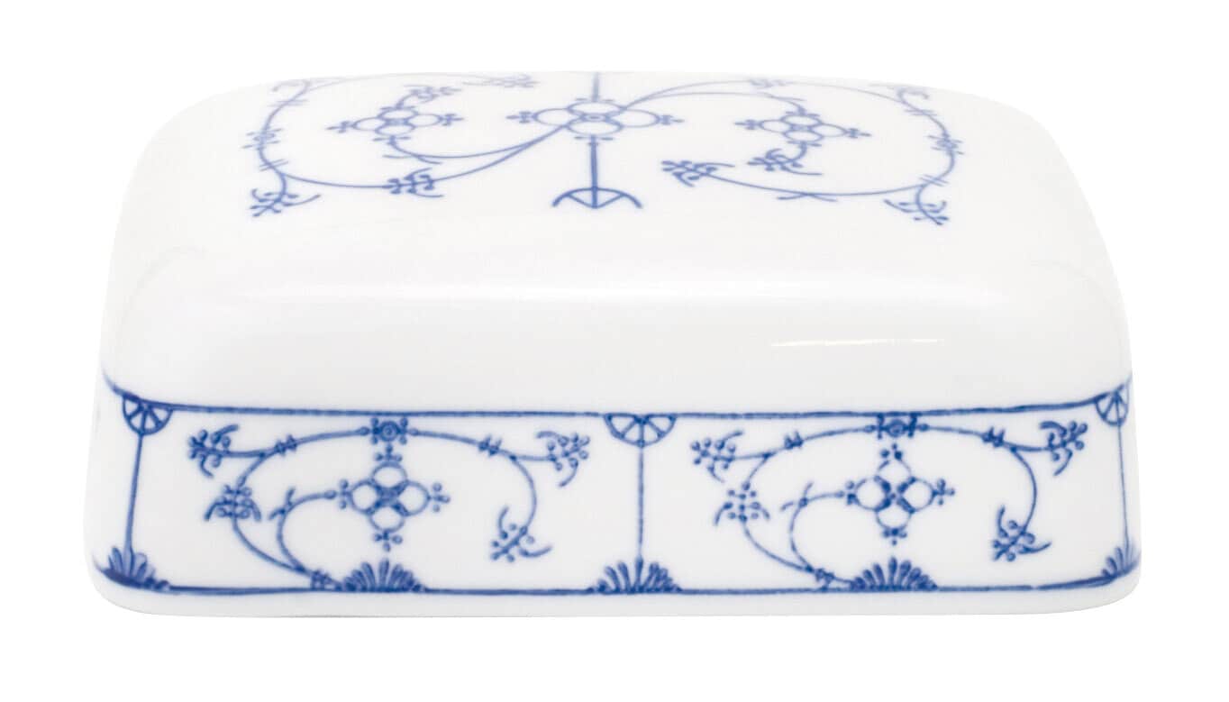 KAHLA Butterdose TRADITION TRADITION BLAU SAKS Porzellan weiß/blau