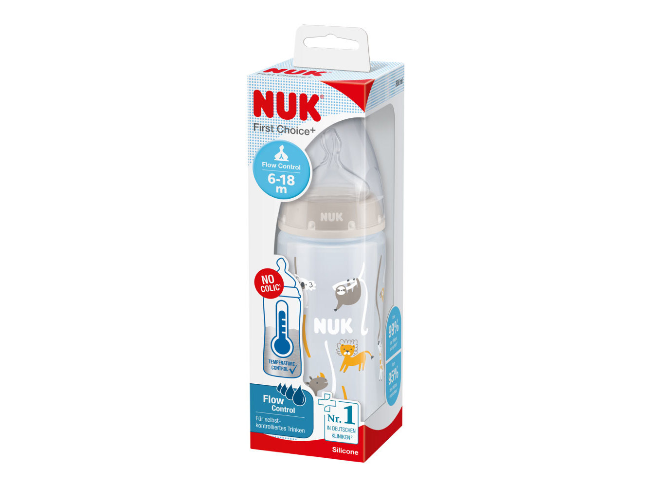 BIBERAO NUK FC ANTICOLICA 6-18M 300ML