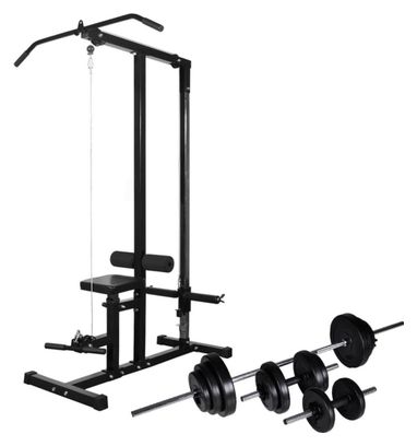Tour de musculation avec jeu d'haltères et poids 30 5 kg sport fitness noir 02_0000041