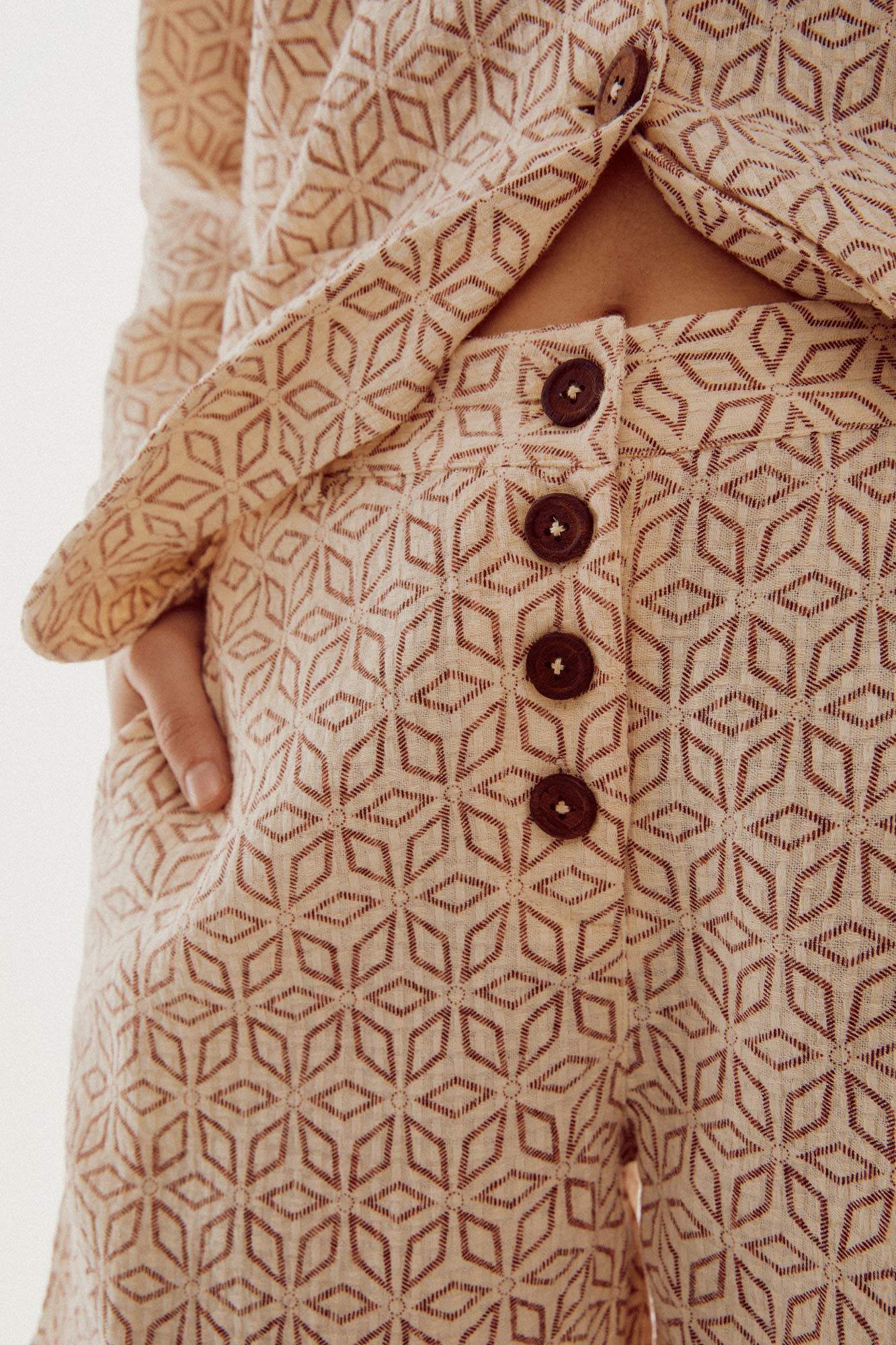 Shorts Jacquard - Estampa Branca