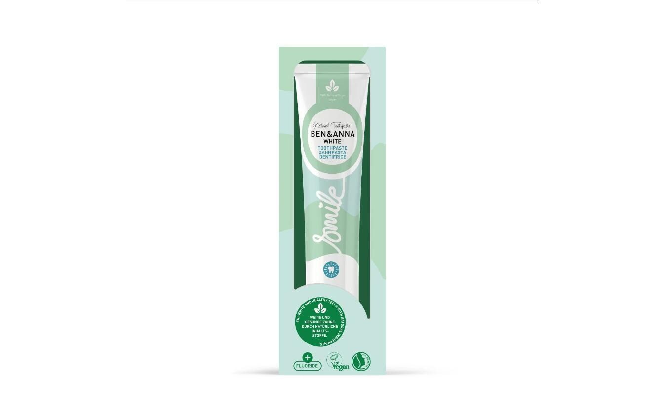 Zahnpasta White Fluoride 75 mlNatürliche, vegane Zahnpasta mit Menthol-Geschmack