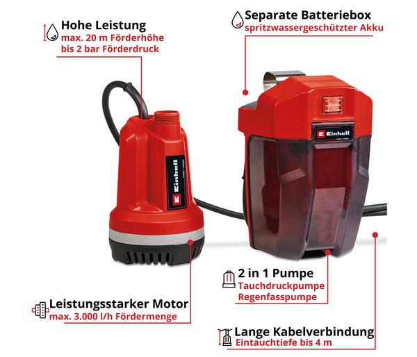 Einhell Akku-Klarwasserpumpe GE-PP 18 RB Li -