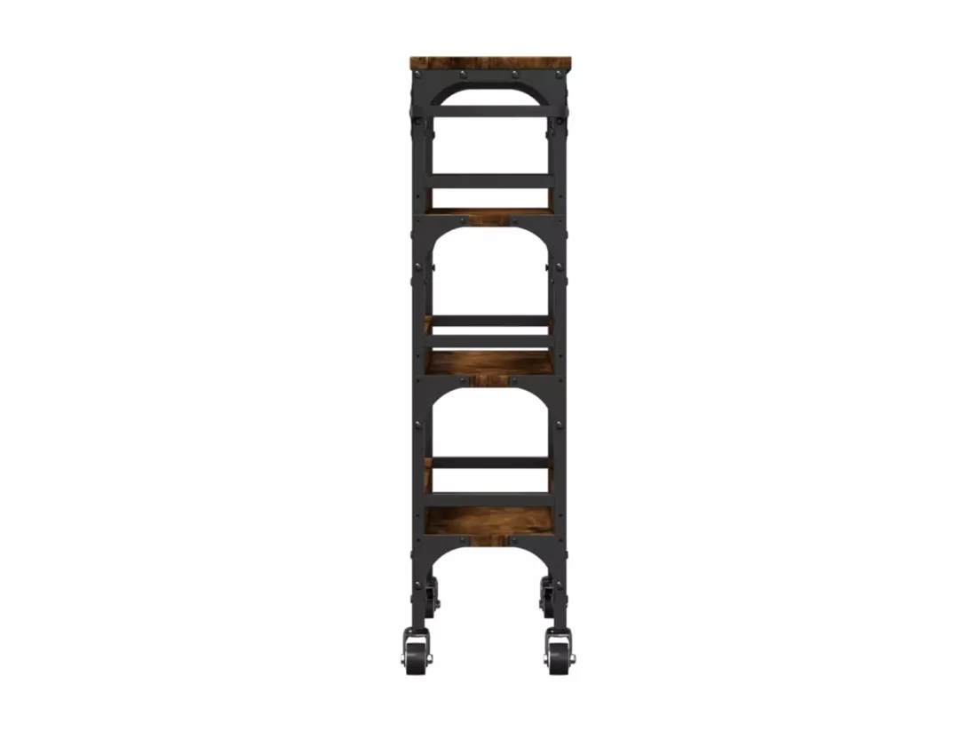 Chariot de cuisine chêne fumé 53x20x76 cm bois d'ingénierie