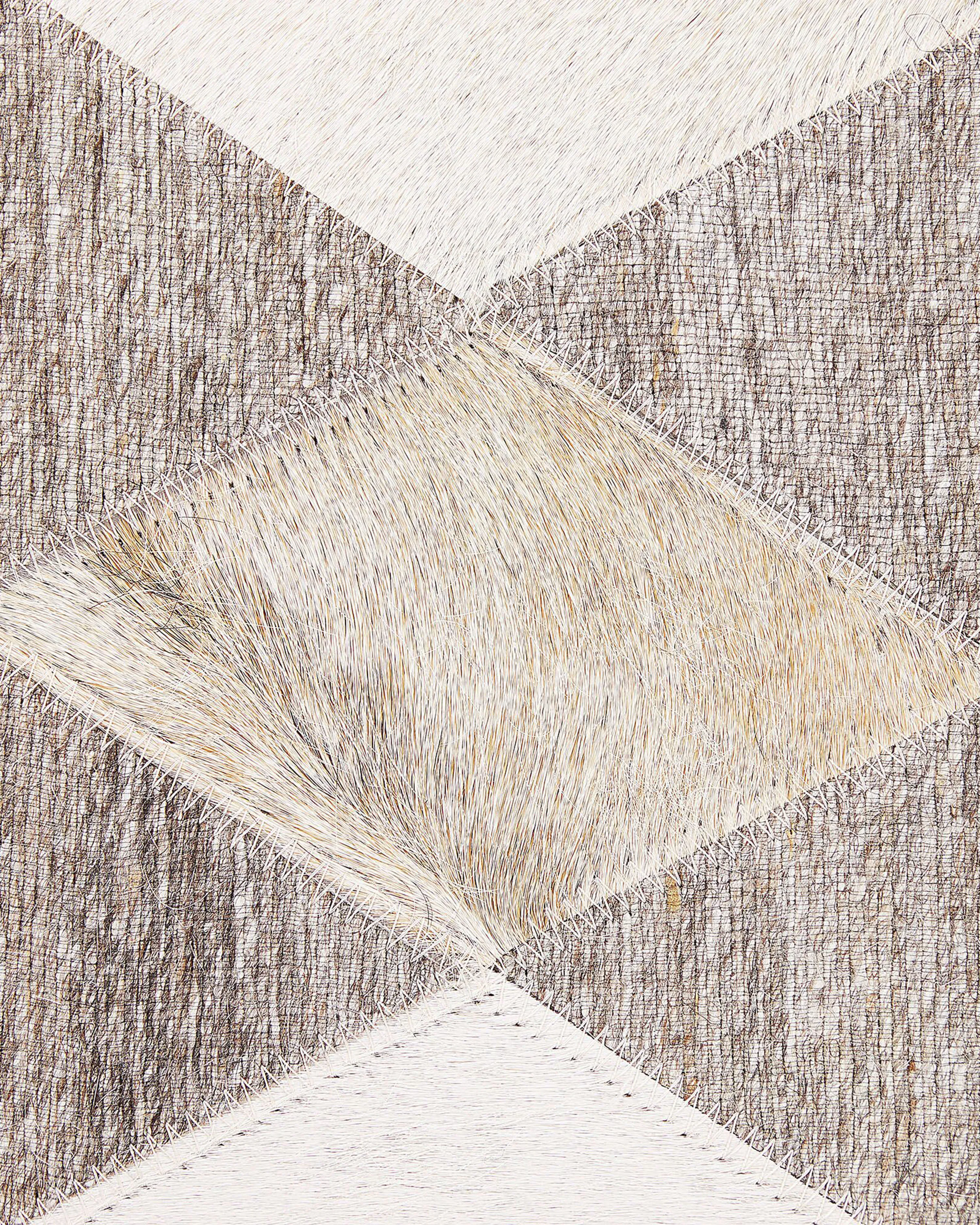 Vloerkleed SESLICE Beige 160 x 230 cm Leer