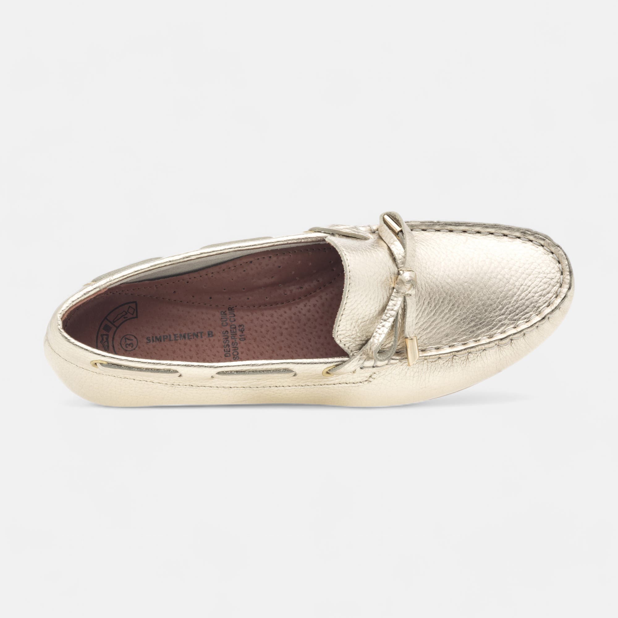 Mocassins Femme en cuir or