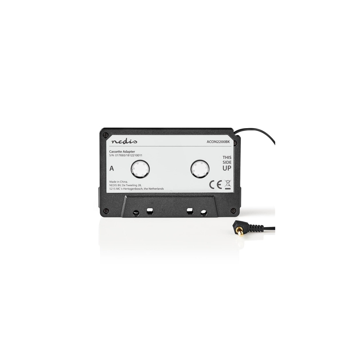 Nedis Bilstereo Aux Cassette Adapter | 3.5 mm | Kabellengde: 1.00 m | Sort