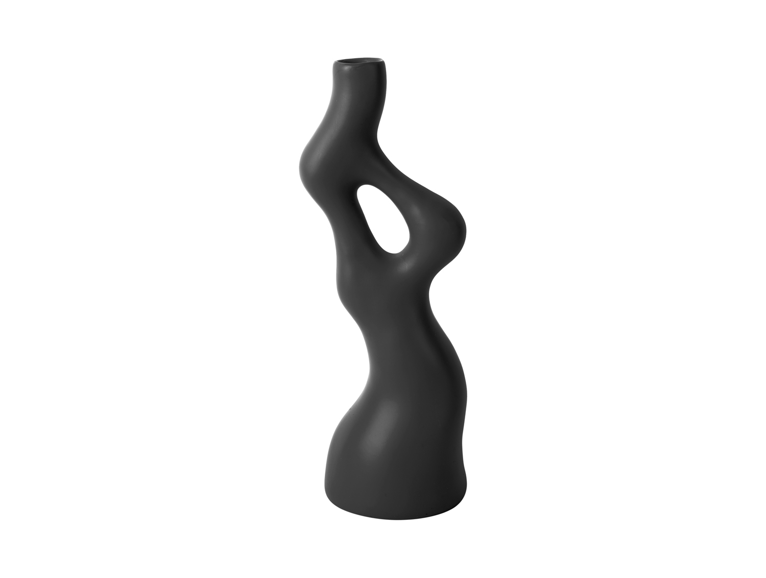 Vase Organic Swirls polyresin black