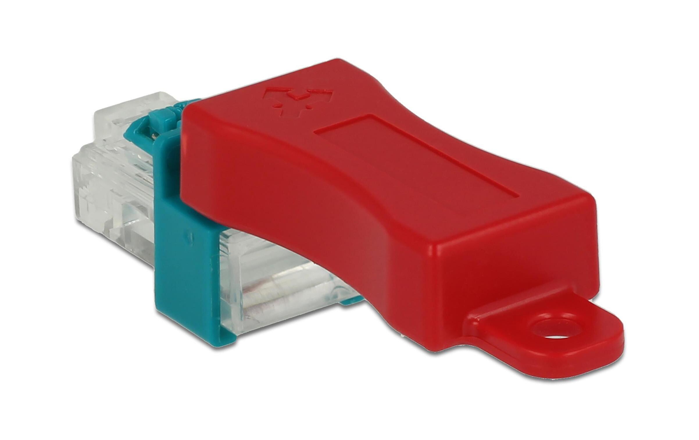 Clip RJ45 Portverriegelung inkl. Stecker Set 6 StückDelock RJ45 Secure Clip mit Stecker Set mit 6 Stück