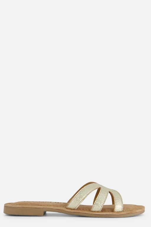 Lazamani Slippers goud Leer