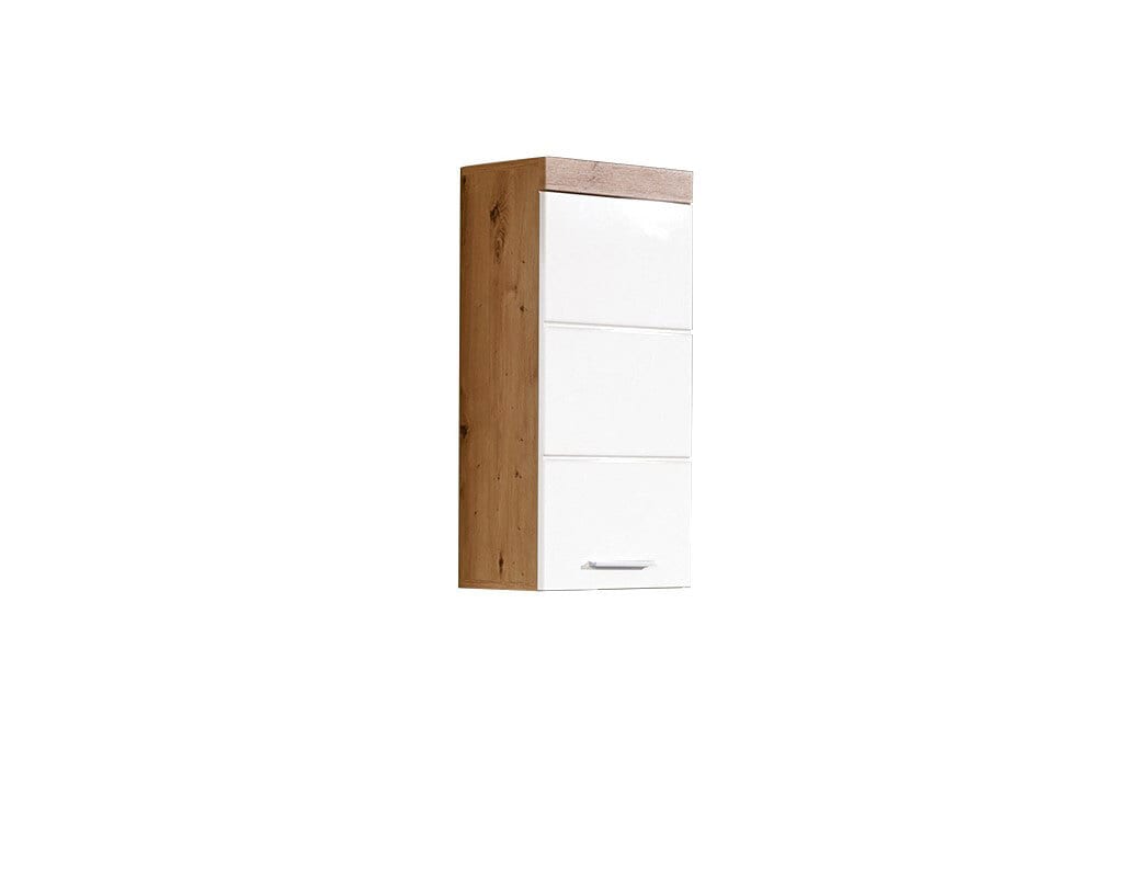 Hängeschrank Amanda Weiß Hochglanz/Asteiche Nachbildung 37 x 77 x 23 cm