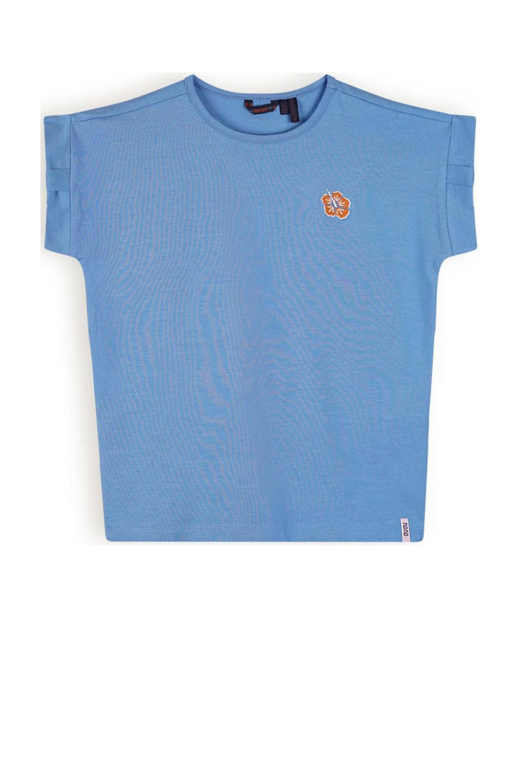 NONO T-shirt Kamelle met backprint hemelsblauw