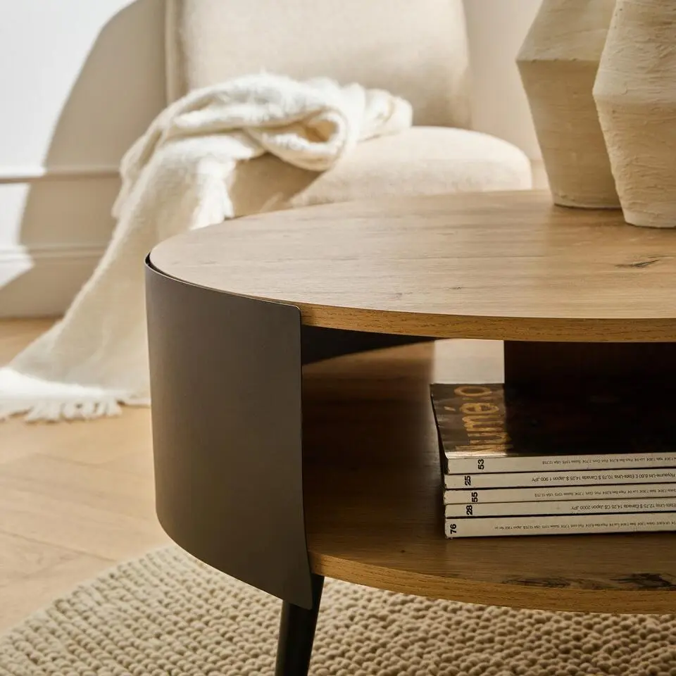 CALICOSY - Salontafel EKLO - Eik - 39x80x80 cm