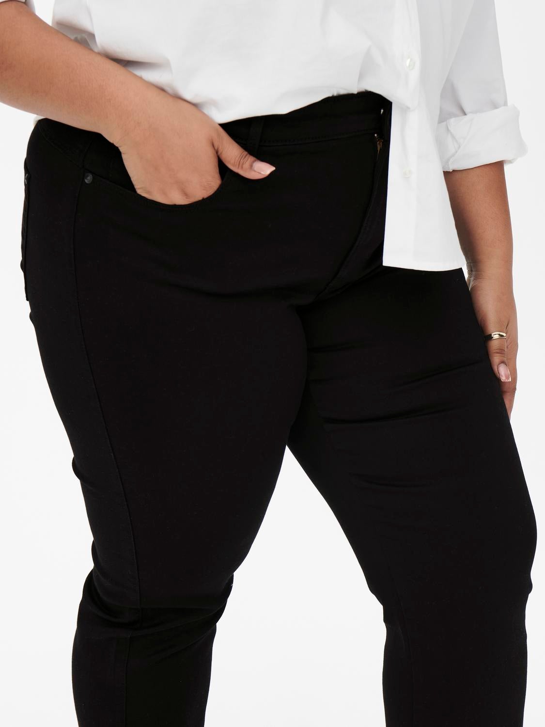 CARAUGUSTA Hohe Taille Gerade geschnitten Jeans Black