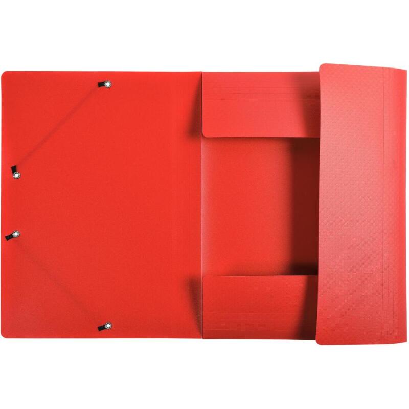 Chemise à élastiques 3 rabats PP OPAK - A4 - Rouge