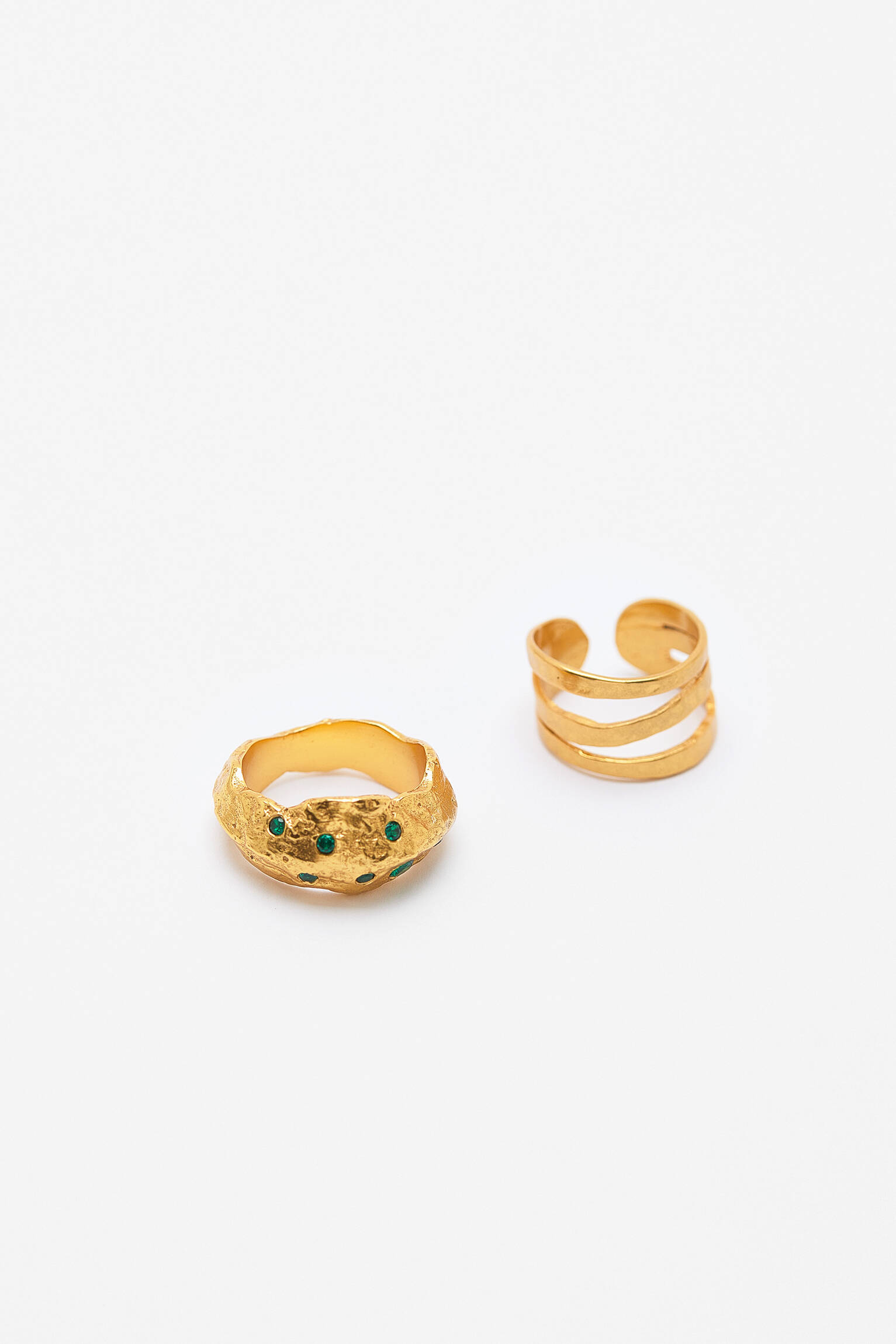 Conjunto de 2 anéis em ouro 24 quilates - Ouro