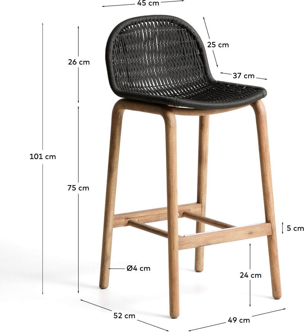 Kave Home   Alipa Tuin Barkruk