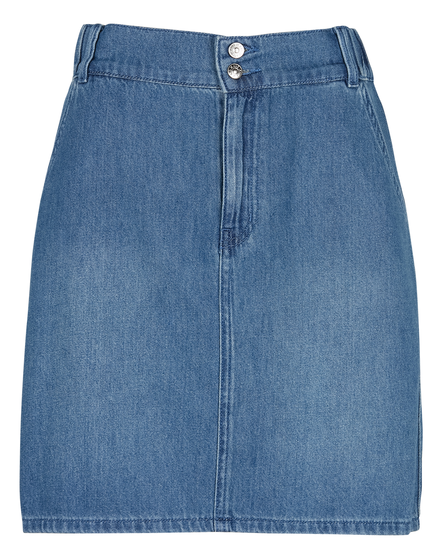 BILLIE - Jupe courte droite en coton | Bleu