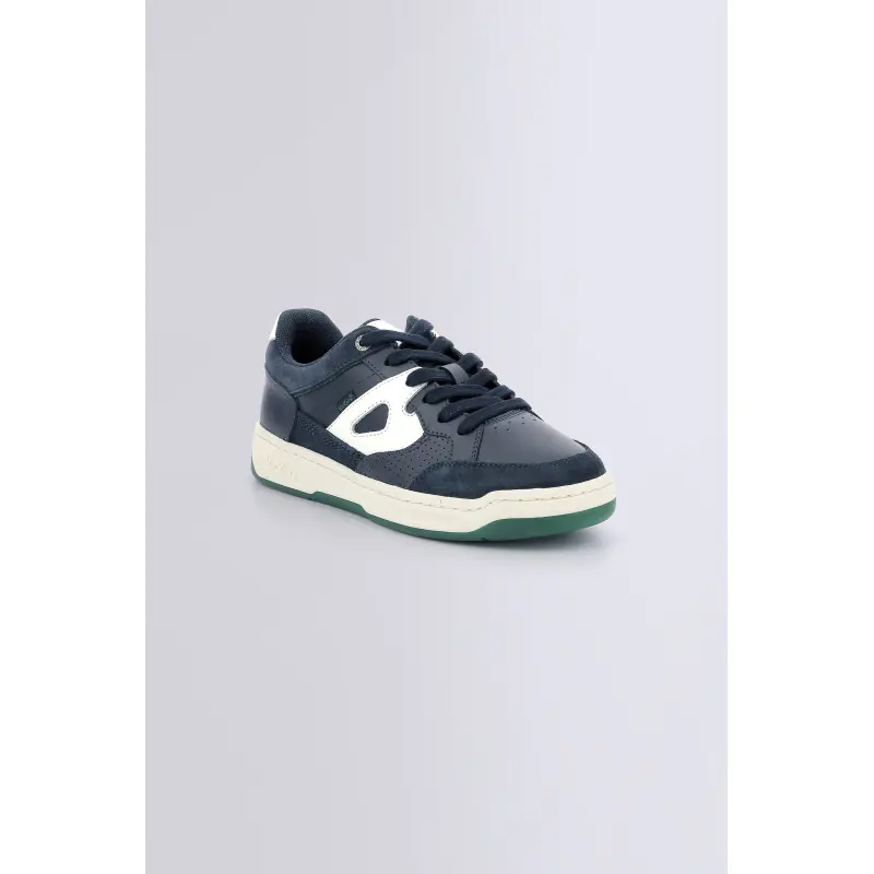 KIKOUAK JUNIOR MARINE VERT BASKETS BASSES Cuir Mixte