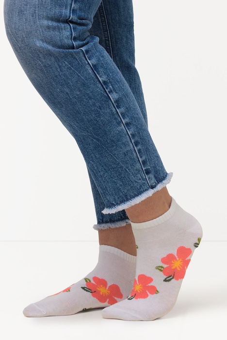 Sneakersocken, Blumen, extrakurzer Schaft