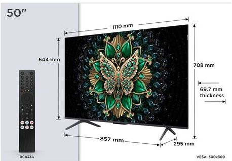 TCL - 50C6K QD-MiniLED - Televisie - 50 Inch - 4K UHD - Smart TV