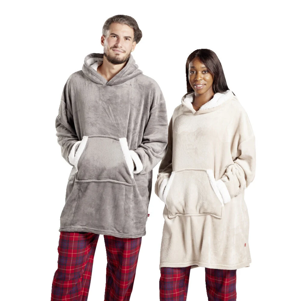 Pull plaid capuche adulte sherpa Taille unique - 4 coloris